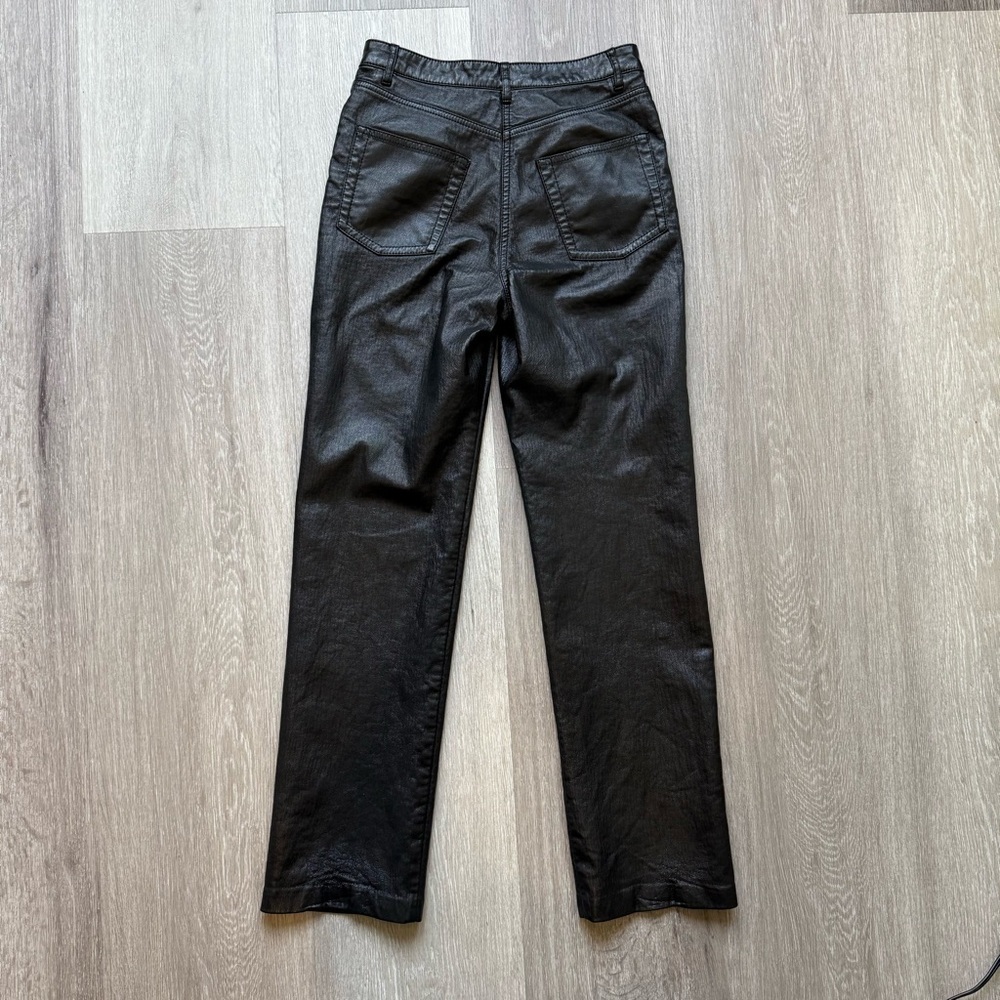 Wilfred Melina Black Vegan Leather Pants Size 2 Moto Biker Straight Leg - Picture 13 of 15